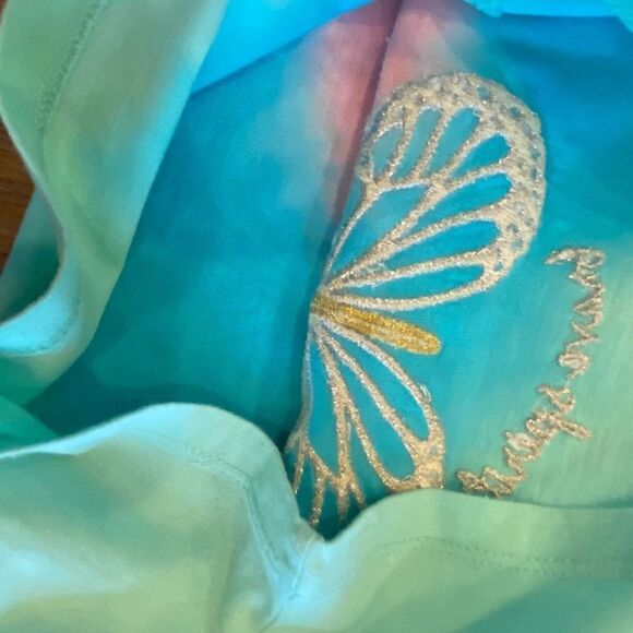 Love Peace Lip Gloss Tie Dye Butterfly Short Sleeve Rainbow Tee Toddler Size 4 - Picture 9 of 14